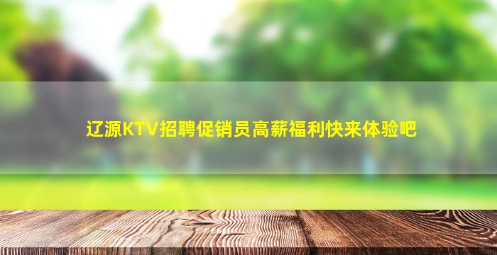 辽源KTV招聘促销员高薪福利快来体验吧